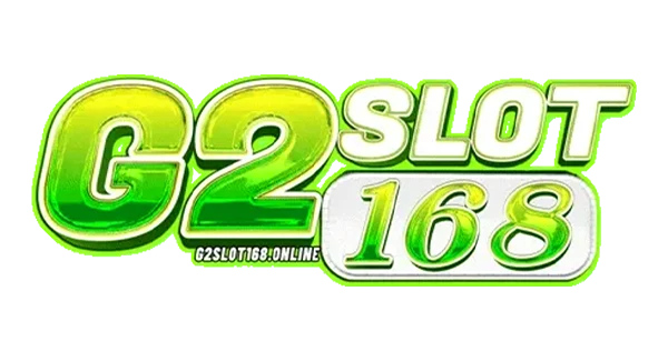 โลโก้เว็บ g2slot168 ตัวอักษร G2SLOT168 สีเขียวไล่เฉดแบบเงามันวาว พื้นหลังโปร่งใส ใช้เป็นโลโก้หลักของเว็บไซต์คาสิโนออนไลน์ g2slot168